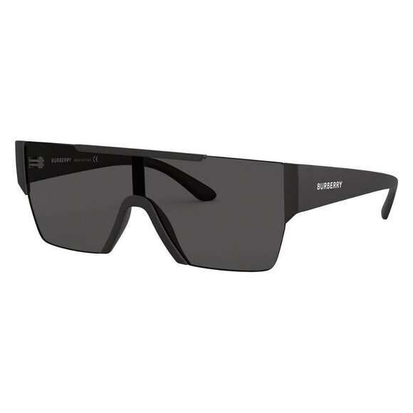FX02011B New BURBERRY Black Rimless Shield BE4291 346487 Sunglasses Women - Picture 1 of 7